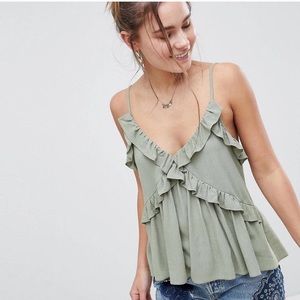 ASOS Ruffle Cami in Crinkle